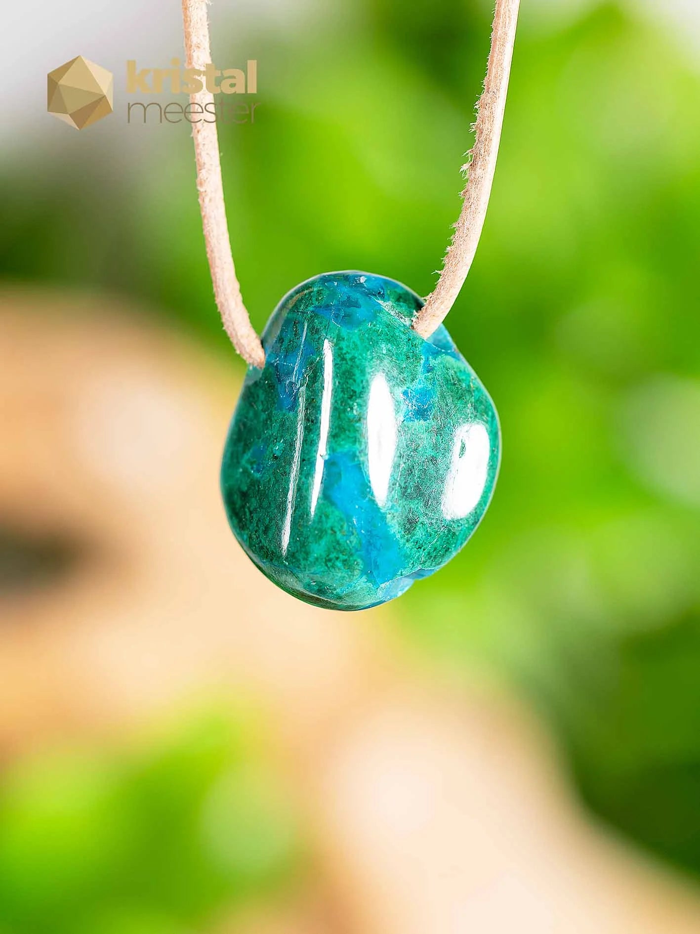 Chrysocolla EX pendant, drilled - no. 1