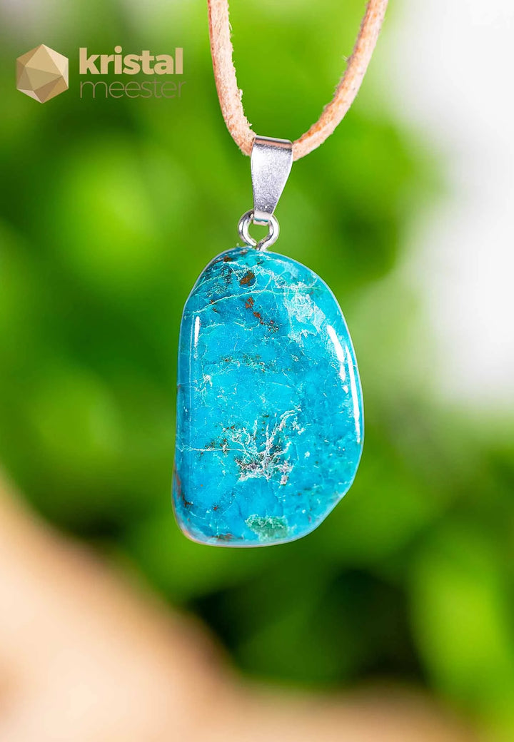 Chrysocolla hanger met zilver oog - nr. 1