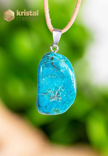 Chrysocolla hanger met zilver oog - nr. 1