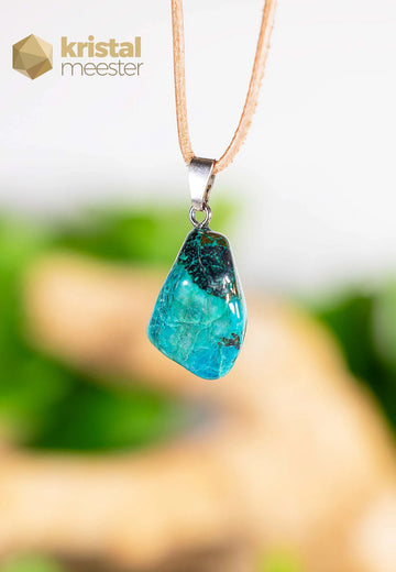 Chrysocolla pendant with silver loop - no. 2