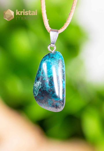Chrysocolla hanger met zilver oog - nr. 5