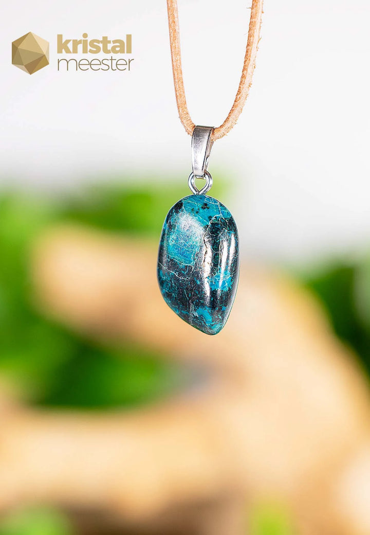 Chrysocolla pendant with silver loop - no. 5