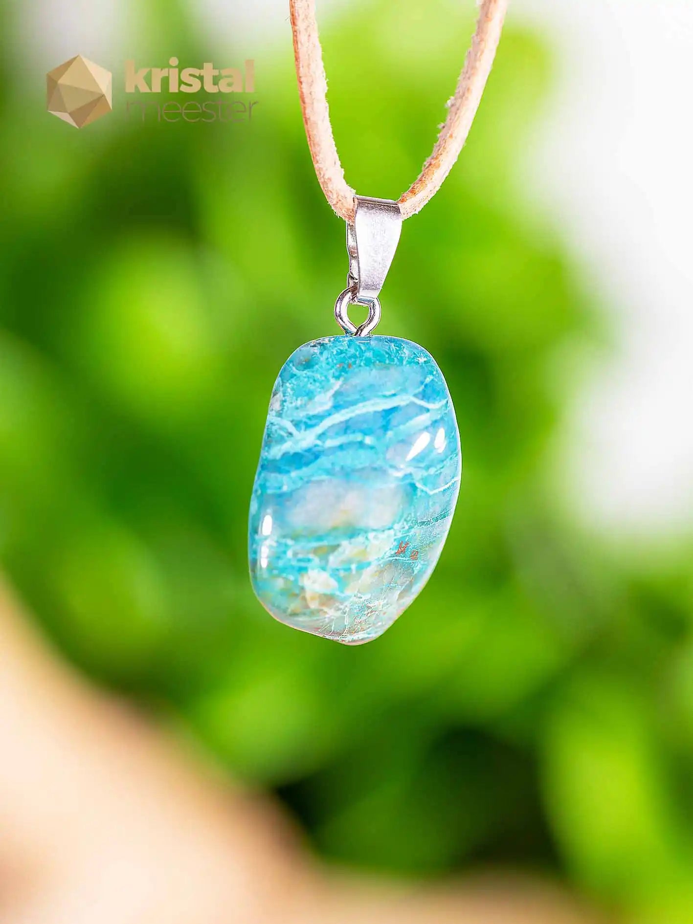 Chrysocolla pendant with silver loop - no. 7