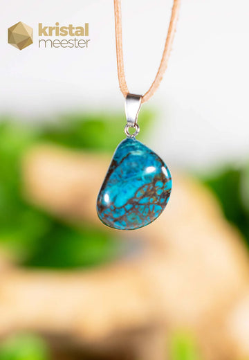 Chrysocolla pendant with silver loop - no. 8