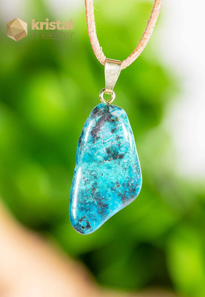 Chrysocolla hanger, verguld - nr. 6