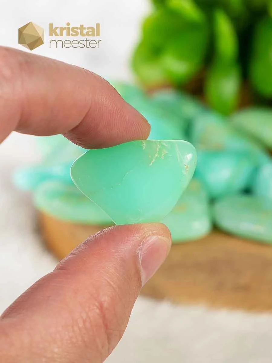 Chrysoprase tumbled stones - light green