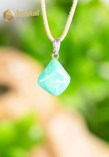 Chrysopraas hanger met zilver oog - nr. 1