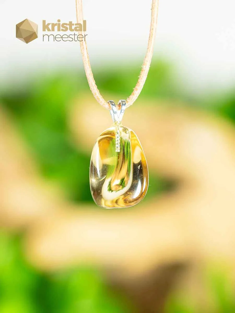 Citrine EX pendant with silver loop - no. 4