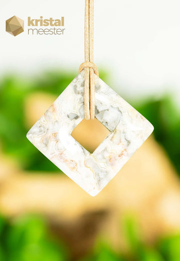 Crazy Lace Agaat donut, vierkant - 35 mm