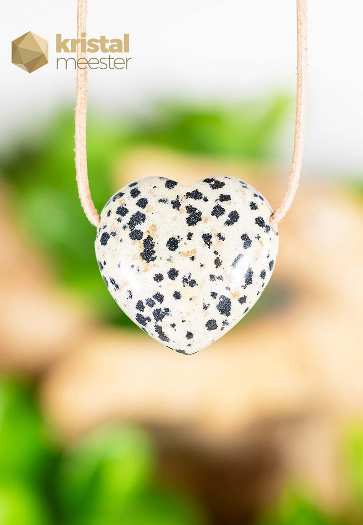 Dalmatian Jasper Heart Pendant - no. 2