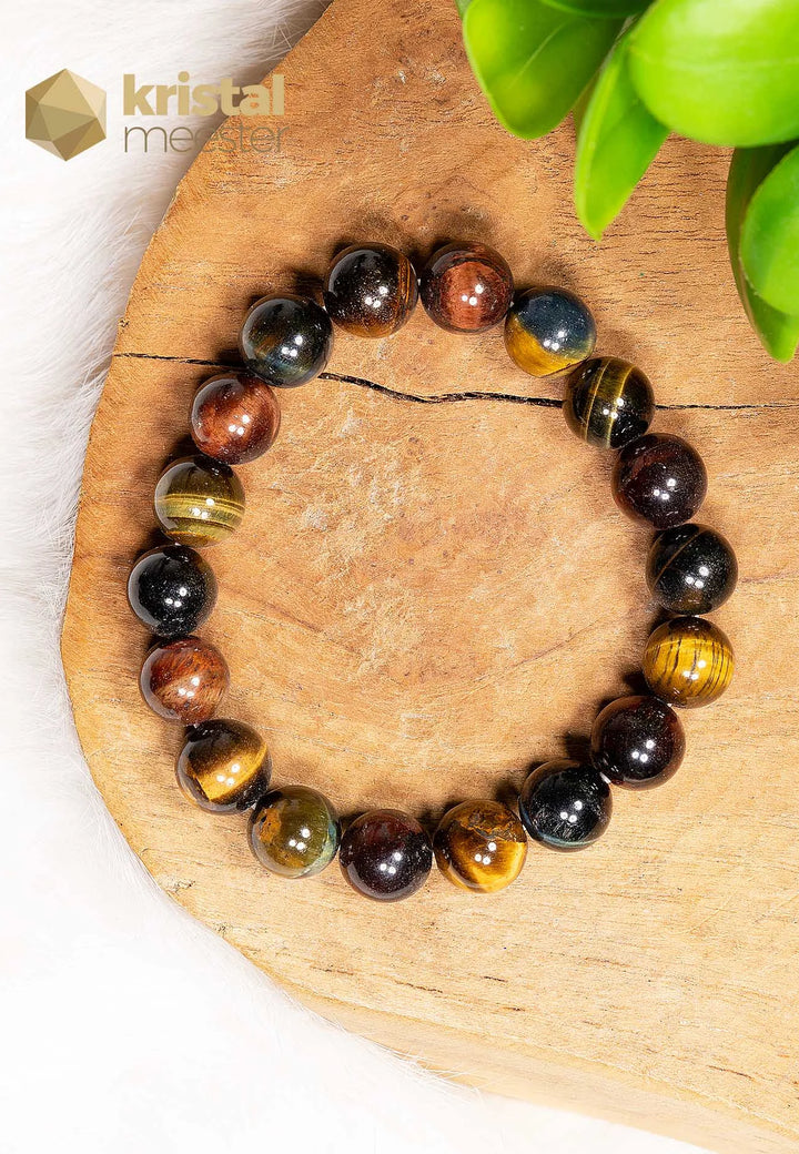 Tiger's Eye Three Colors Ball Bracelet - 10 mm
