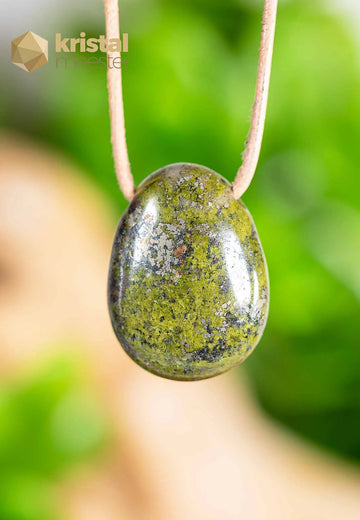 Epidote Pendant, drilled - no. 2