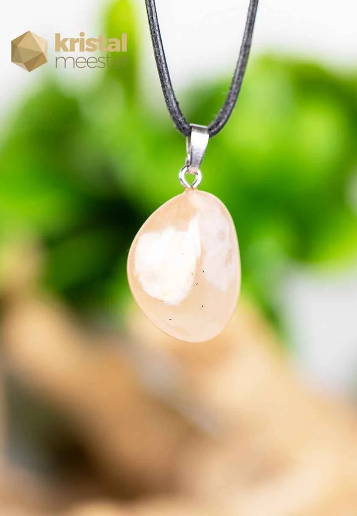 Flower Agate pendant with silver loop - no. 4
