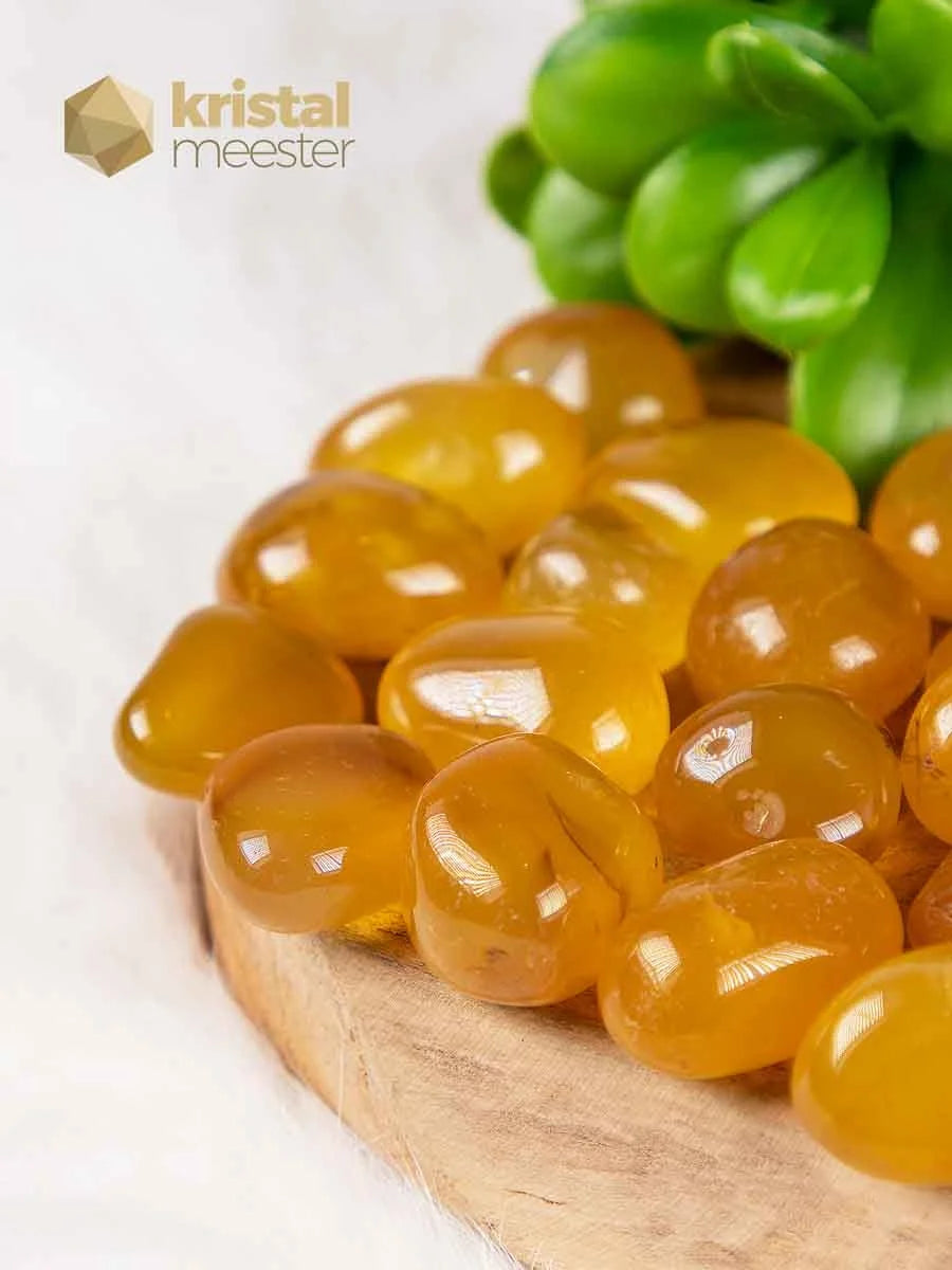 Yellow Agate Tumbled Stones - size S