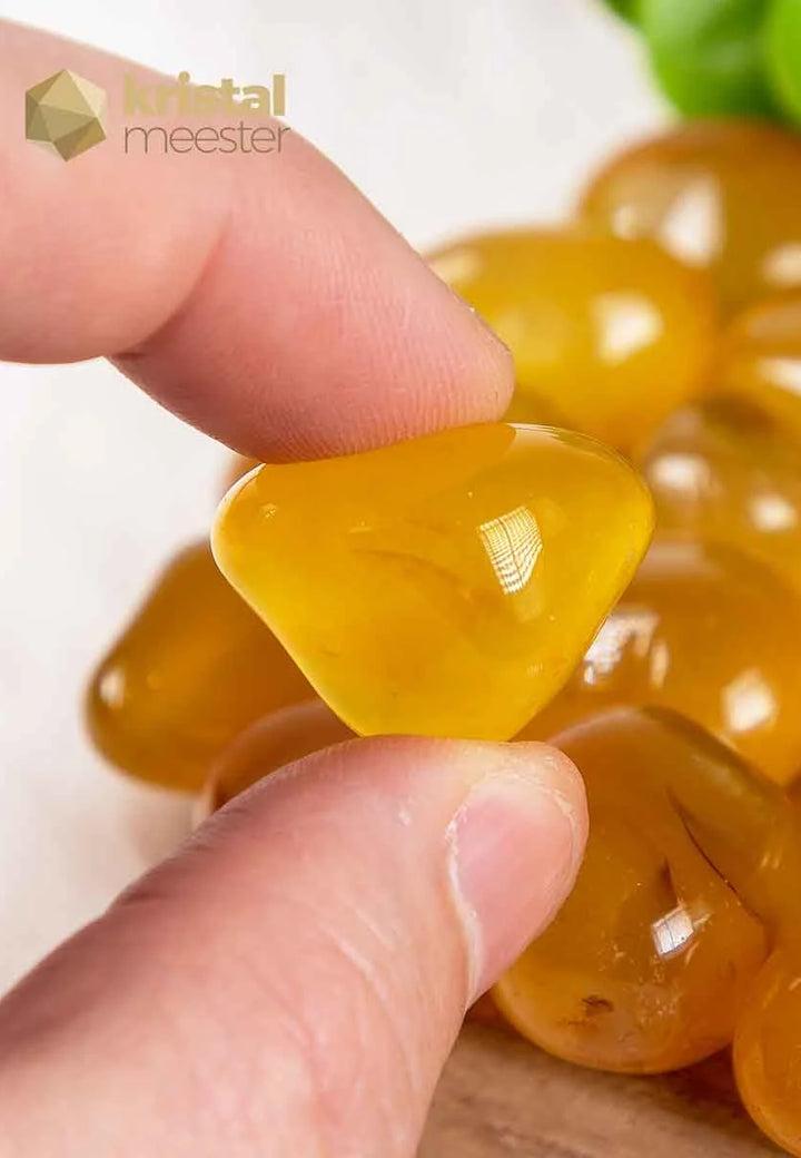 Yellow Agate Tumbled Stones - size S