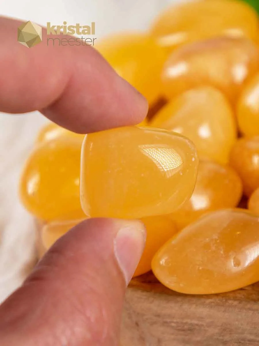 Yellow Calcite Tumbled Stones - size M