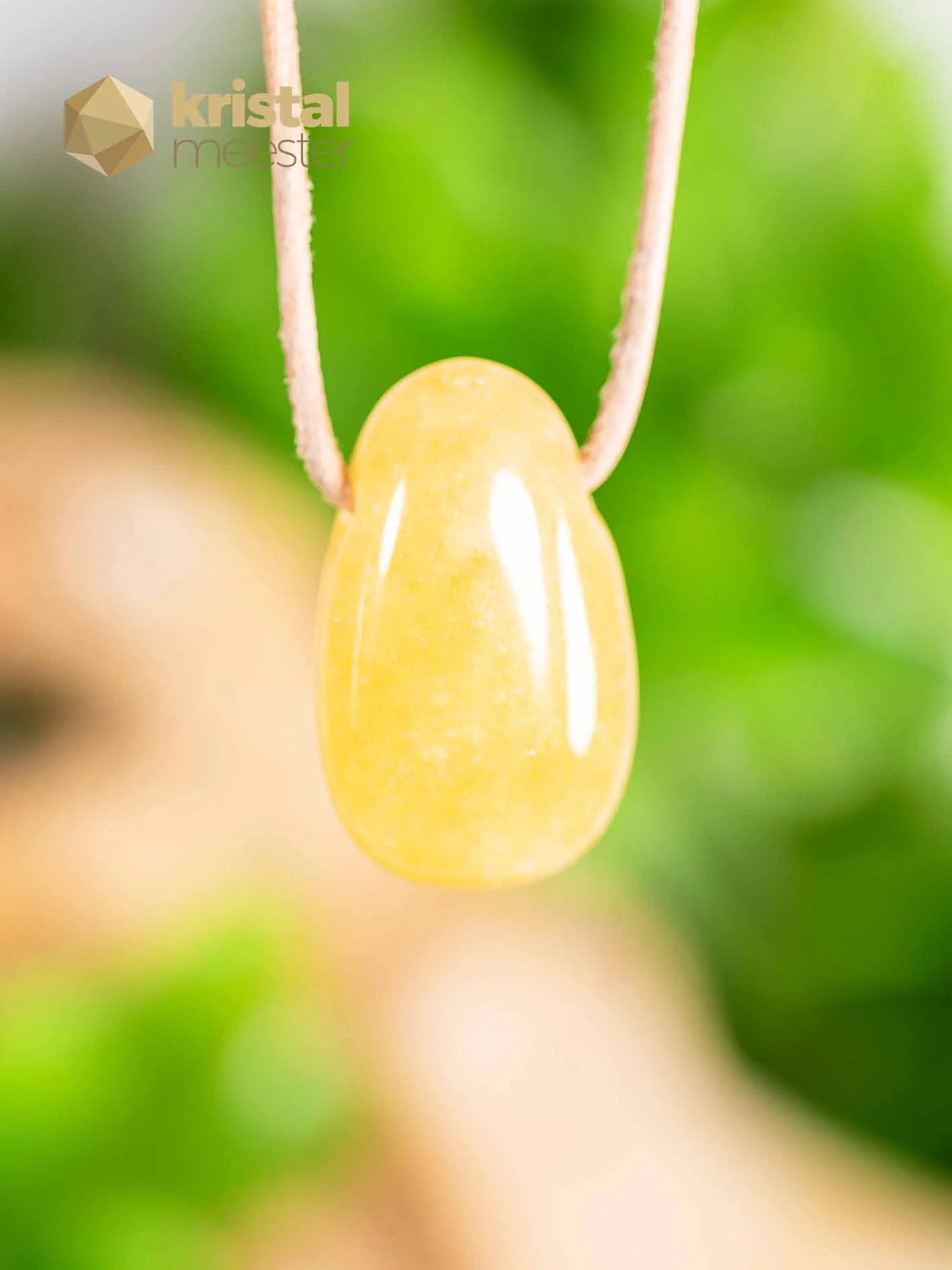 Calcite Pendant yellow, drilled - no. 3