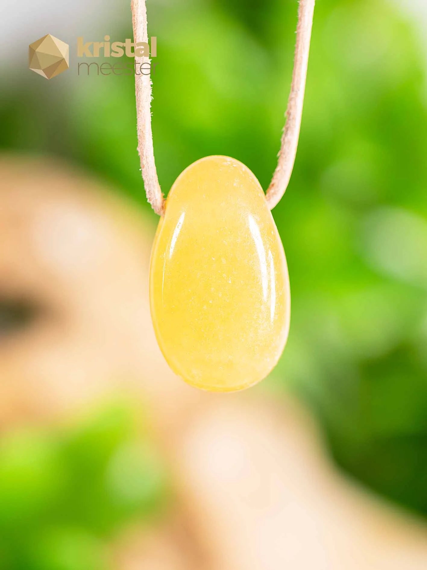 Calcite Pendant yellow, drilled - no. 4