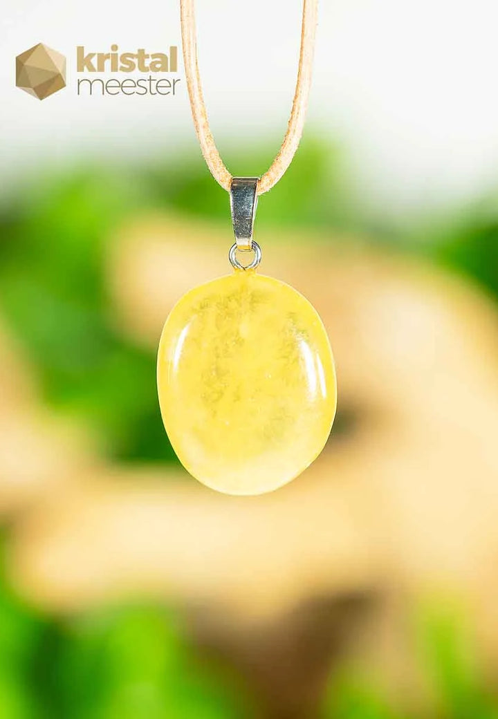 Yellow Calcite EX pendant with silver loop - no. 3