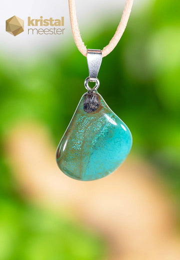 Gem Silica Pendant with silver loop - no. 2