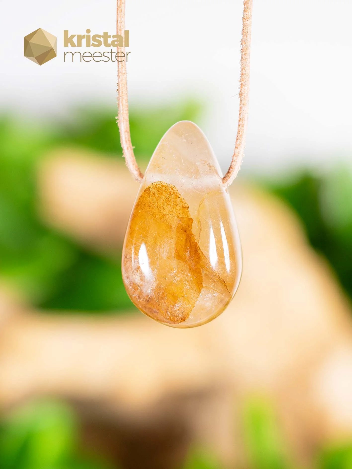 Golden Healer Drop Shaped Pendant - no. 4