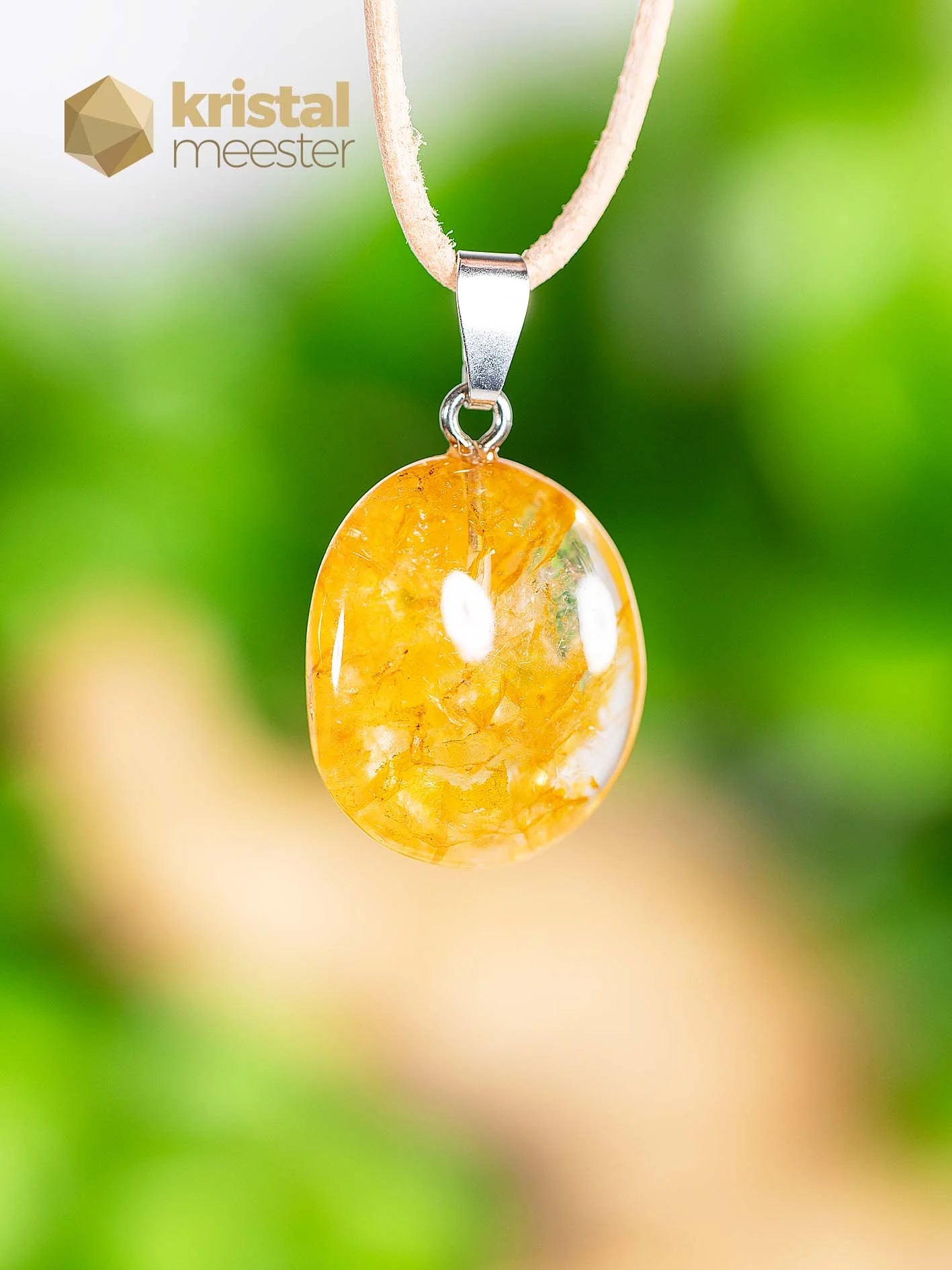 Golden Healer EX pendant with silver loop - no. 3