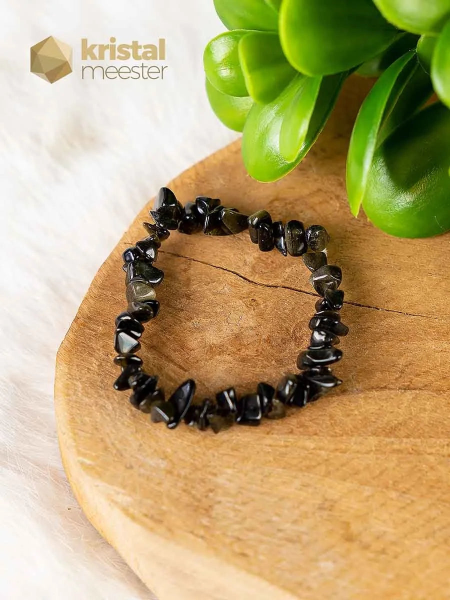 Goud Obsidiaan Splitarmband