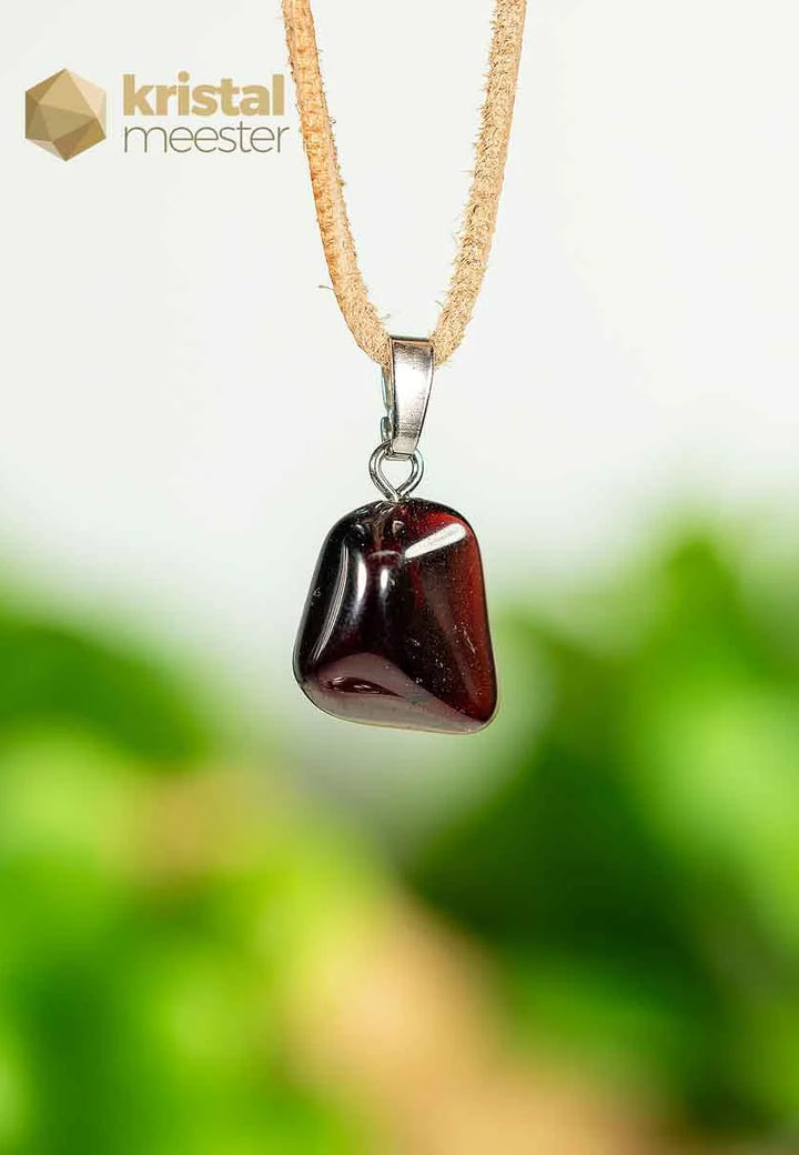 Garnet EX pendant with silver loop - no. 1