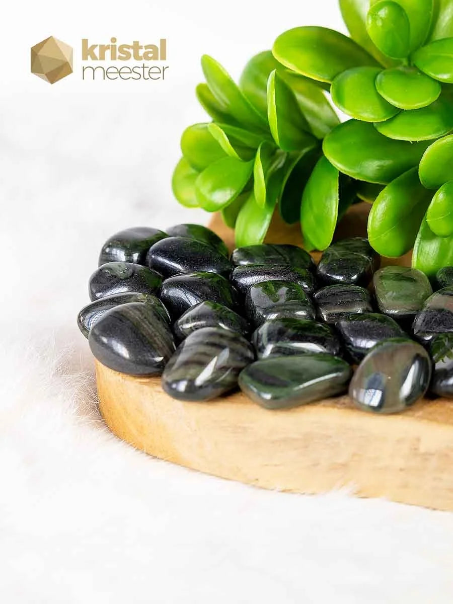 Hematite with Green Jasper Tumbled Stones - size S 