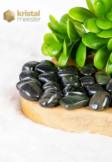Hematite with Green Jasper Tumbled Stones - size S 