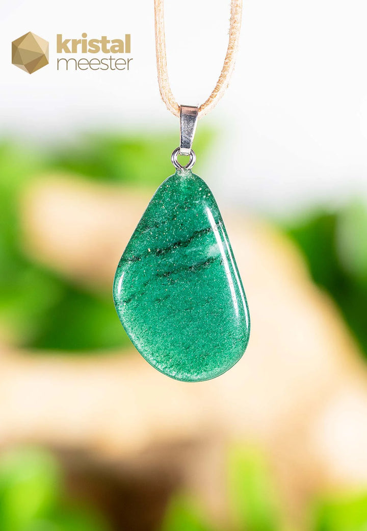 Aventurijn EX hanger groen met zilver oog - nr. 4