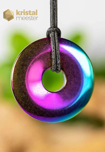 Hematite Rainbow Donut - 40 mm (Treated) 