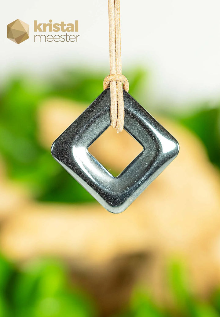 Hematiet donut, vierkant - 28 mm