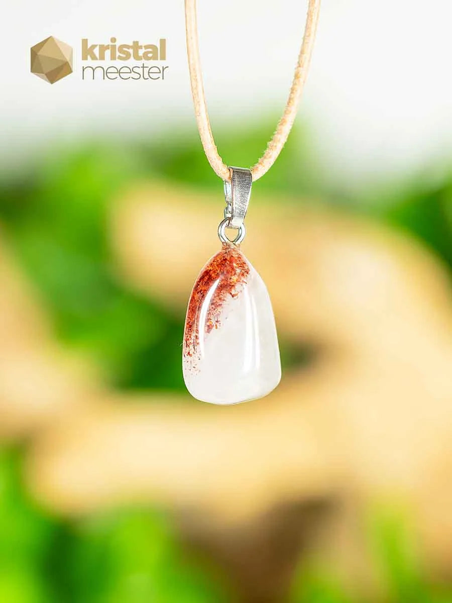 Hematite Quartz pendant with silver loop - no. 2