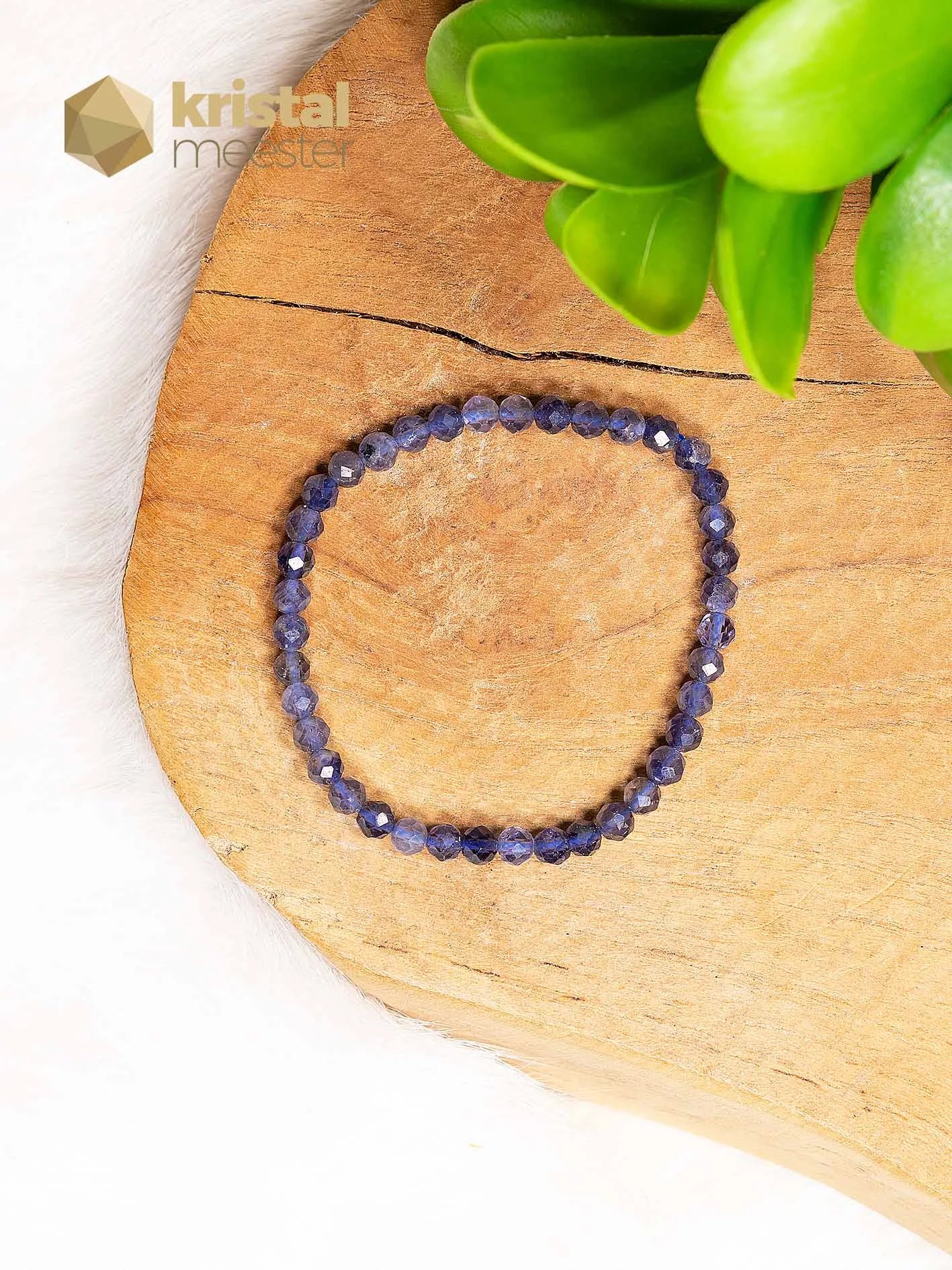 ioliet facet geslepen armband - 4 mm - Kind