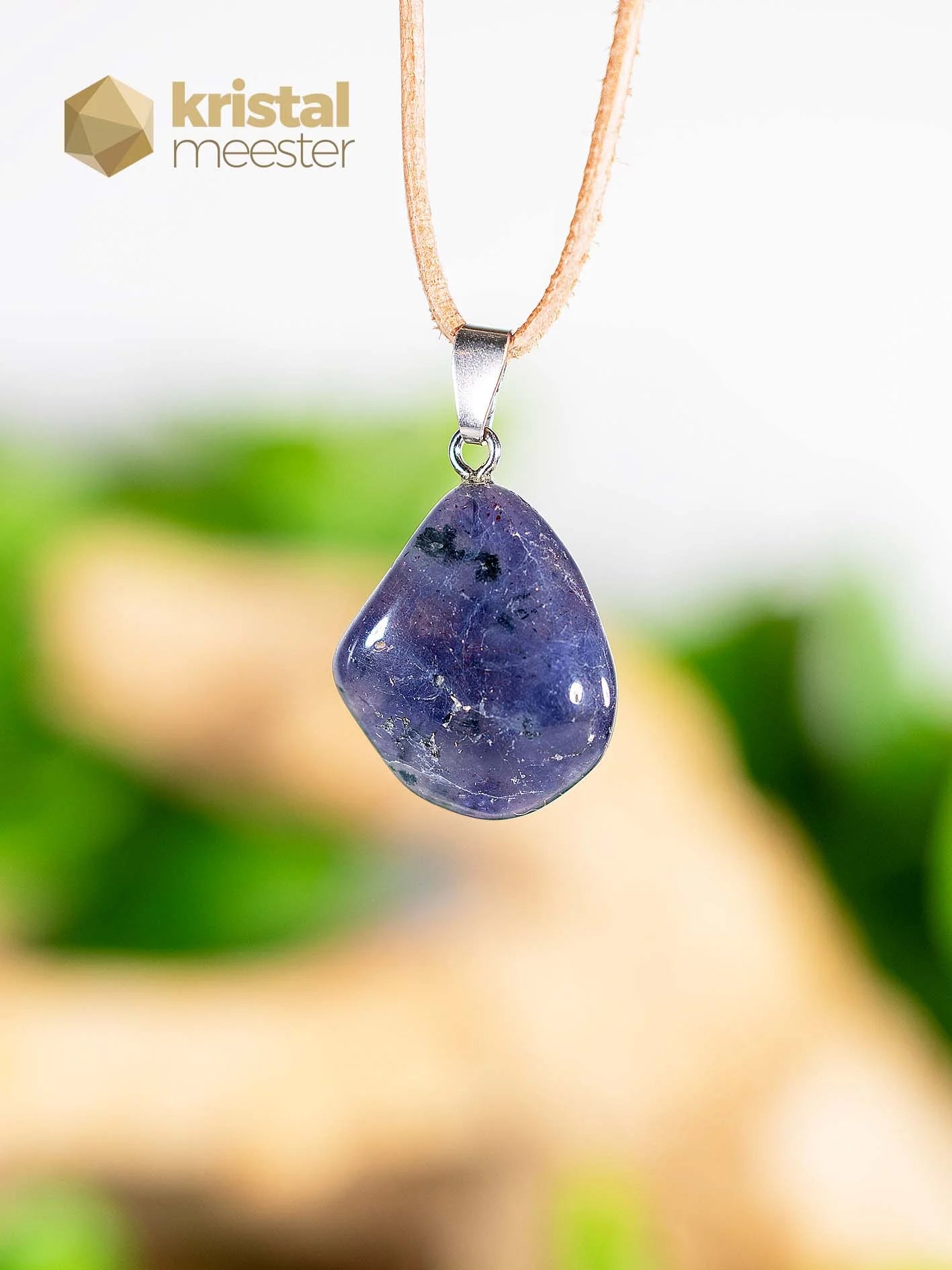 iolite pendant with silver loop - no. 1