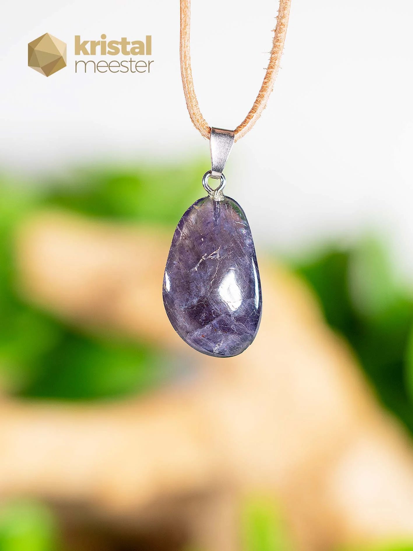 iolite pendant with silver loop - no. 3