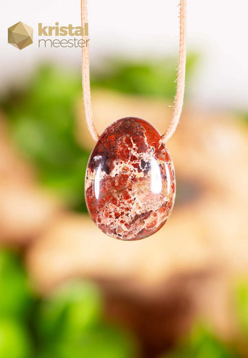 Jaspis Breccie hanger, doorboord - nr. 3