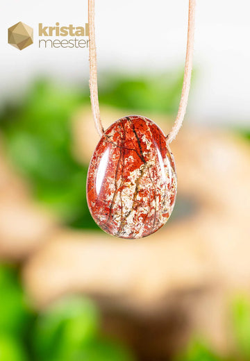 Jaspis Breccie hanger, doorboord - nr. 4