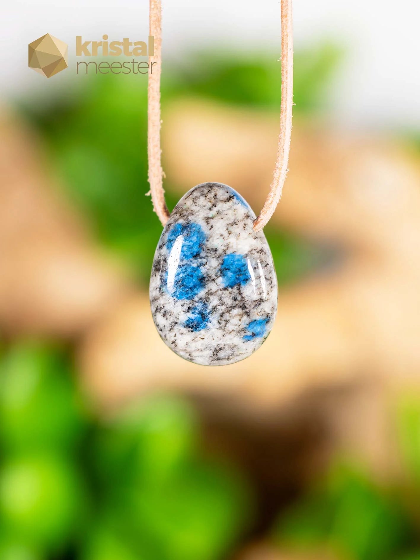 K2 Azuriet hanger, doorboord - nr. 2