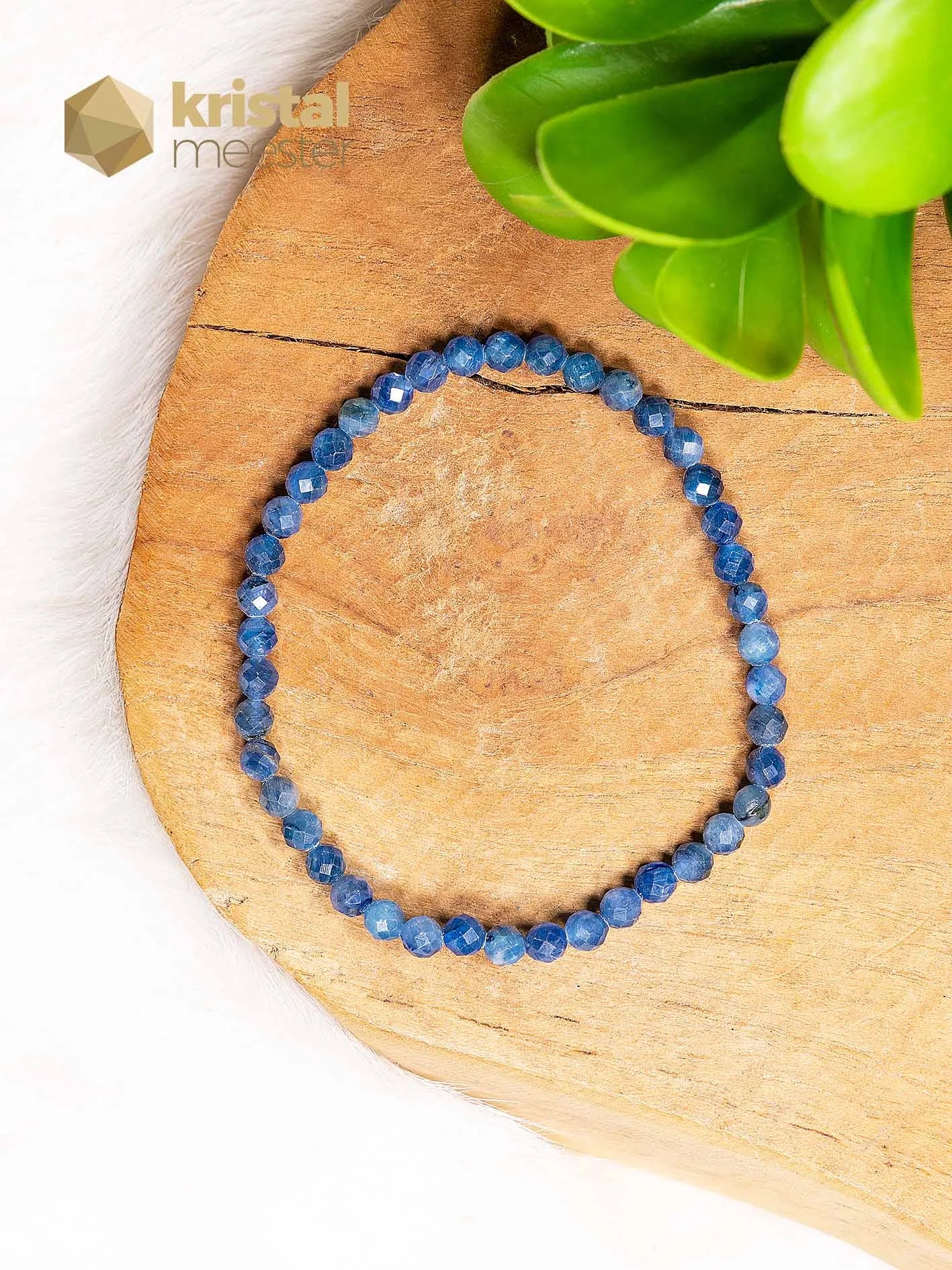 Kyaniet Facet Geslepen Armband - 3-4 mm