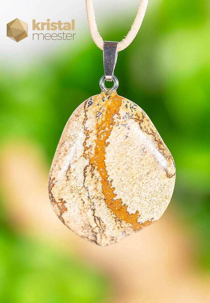 Picture Jasper Pendant with silver loop - no. 4