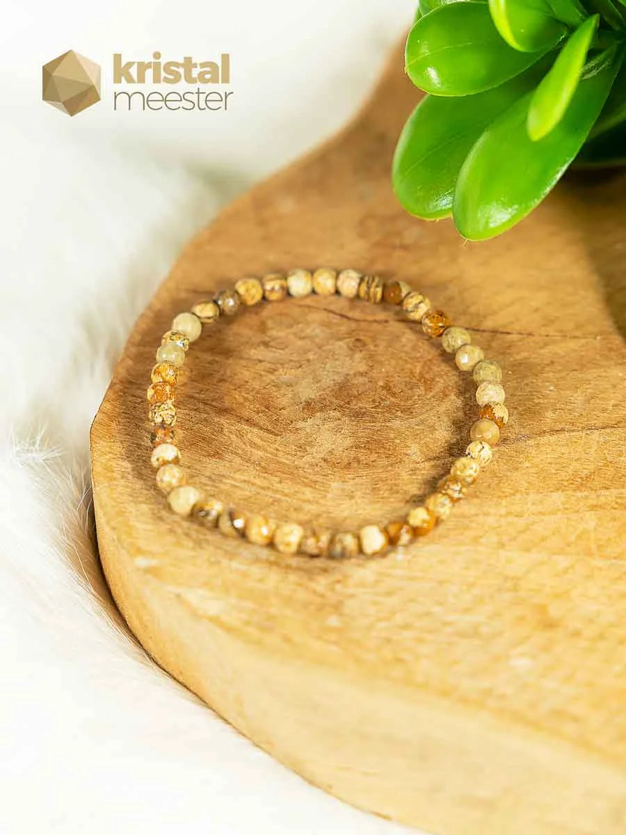 Landschapsjaspis Facet geslepen armband - 4 mm