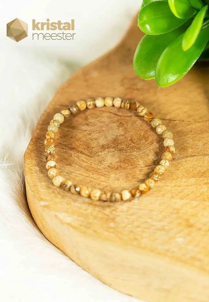 Landschapsjaspis Facet geslepen armband - 4 mm