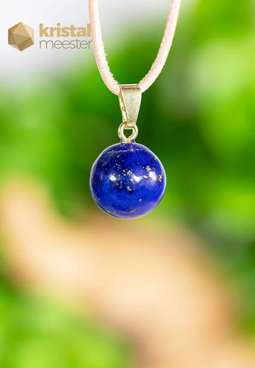 Lapis Lazuli EX Bol hanger met zilver oog - nr. 1