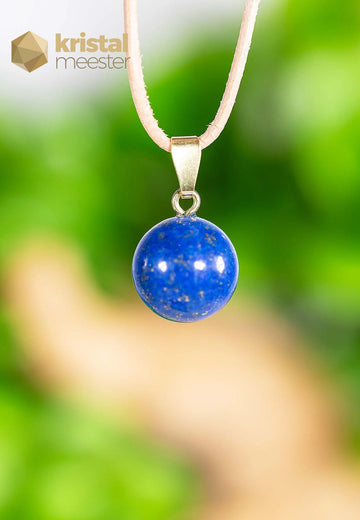 Lapis Lazuli EX Bol hanger met zilver oog - nr. 3