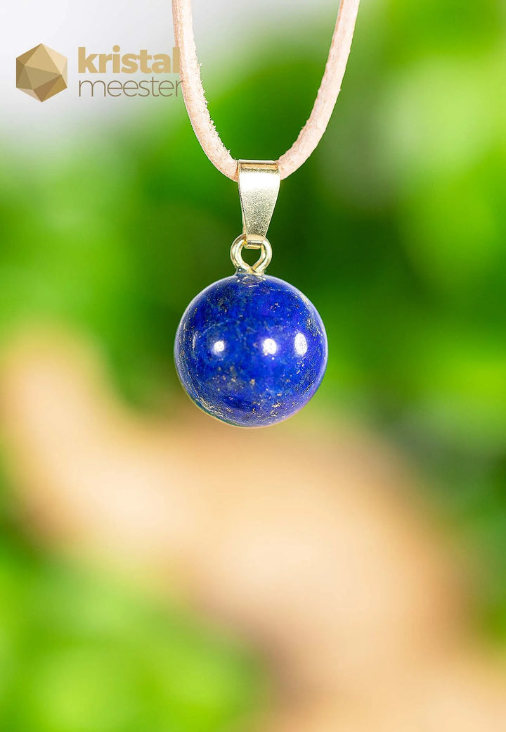 Lapis Lazuli EX Bol hanger met zilver oog - nr. 4