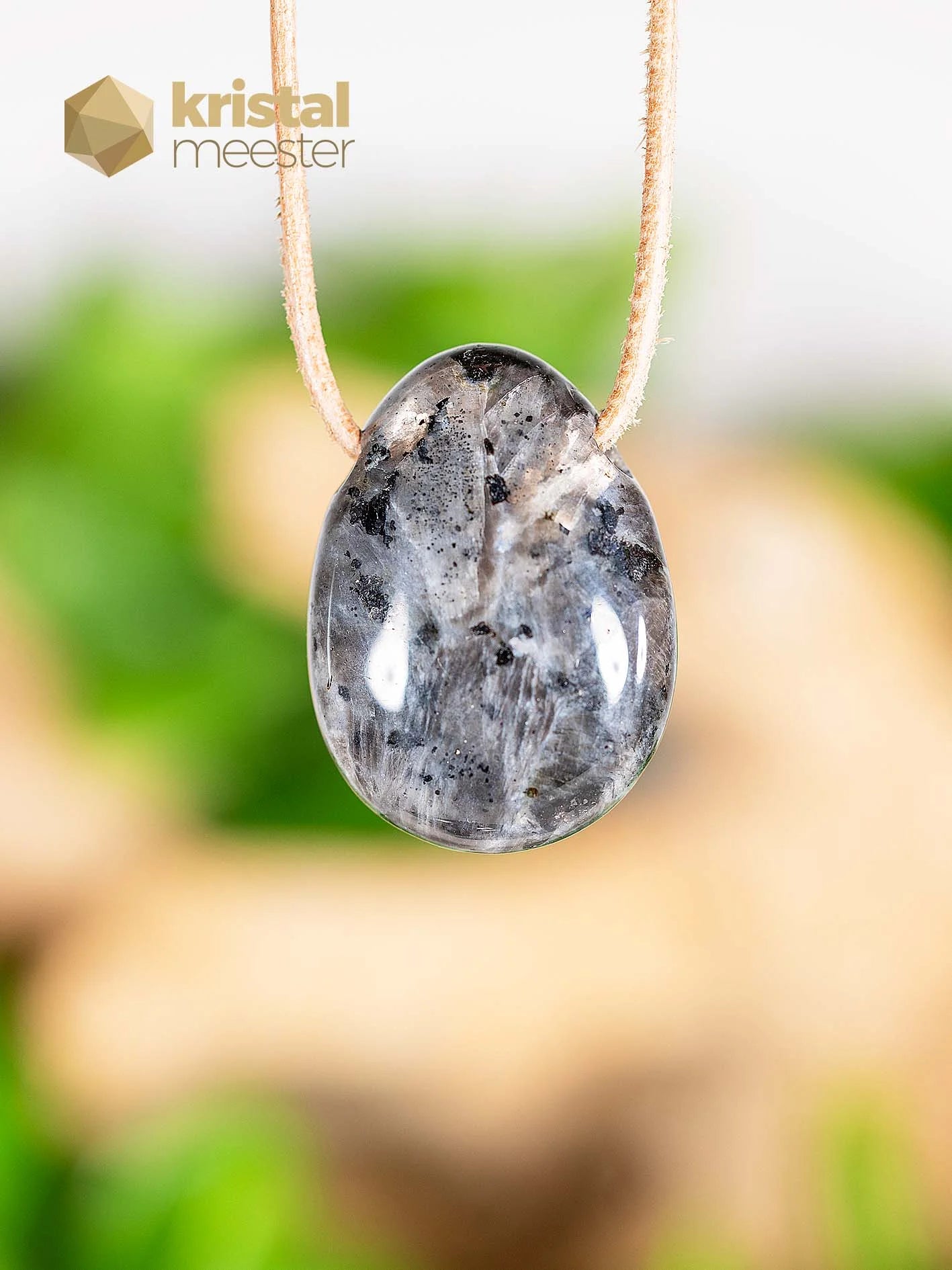 Larvikite pendant, drilled - no. 3