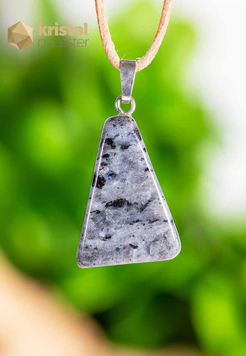 Larvikite pendant with silver loop - no. 1