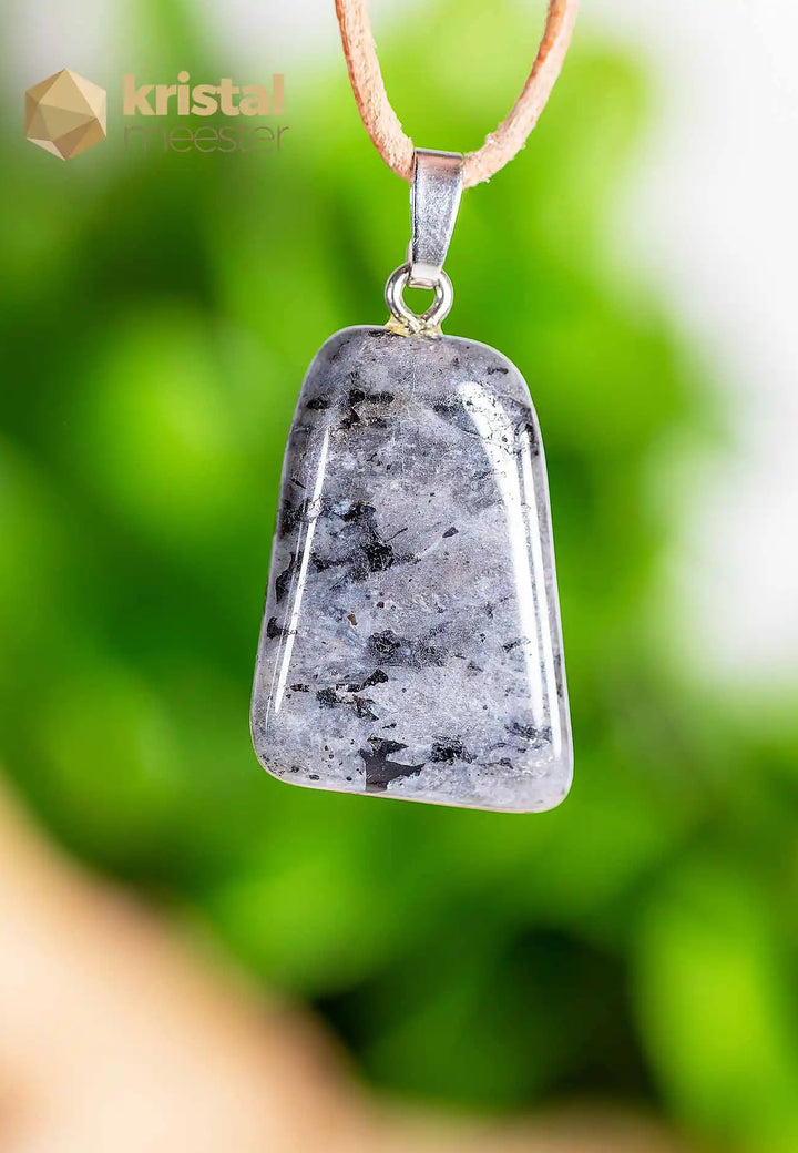 Larvikite pendant with silver loop - no. 3